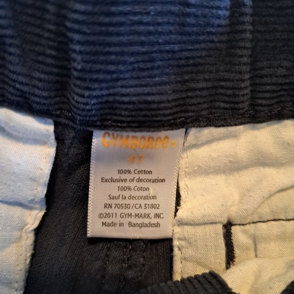 Gymboree boys size 4T blue corduroy pants, adjustable waist, embroidered dogs - Picture 4 of 4